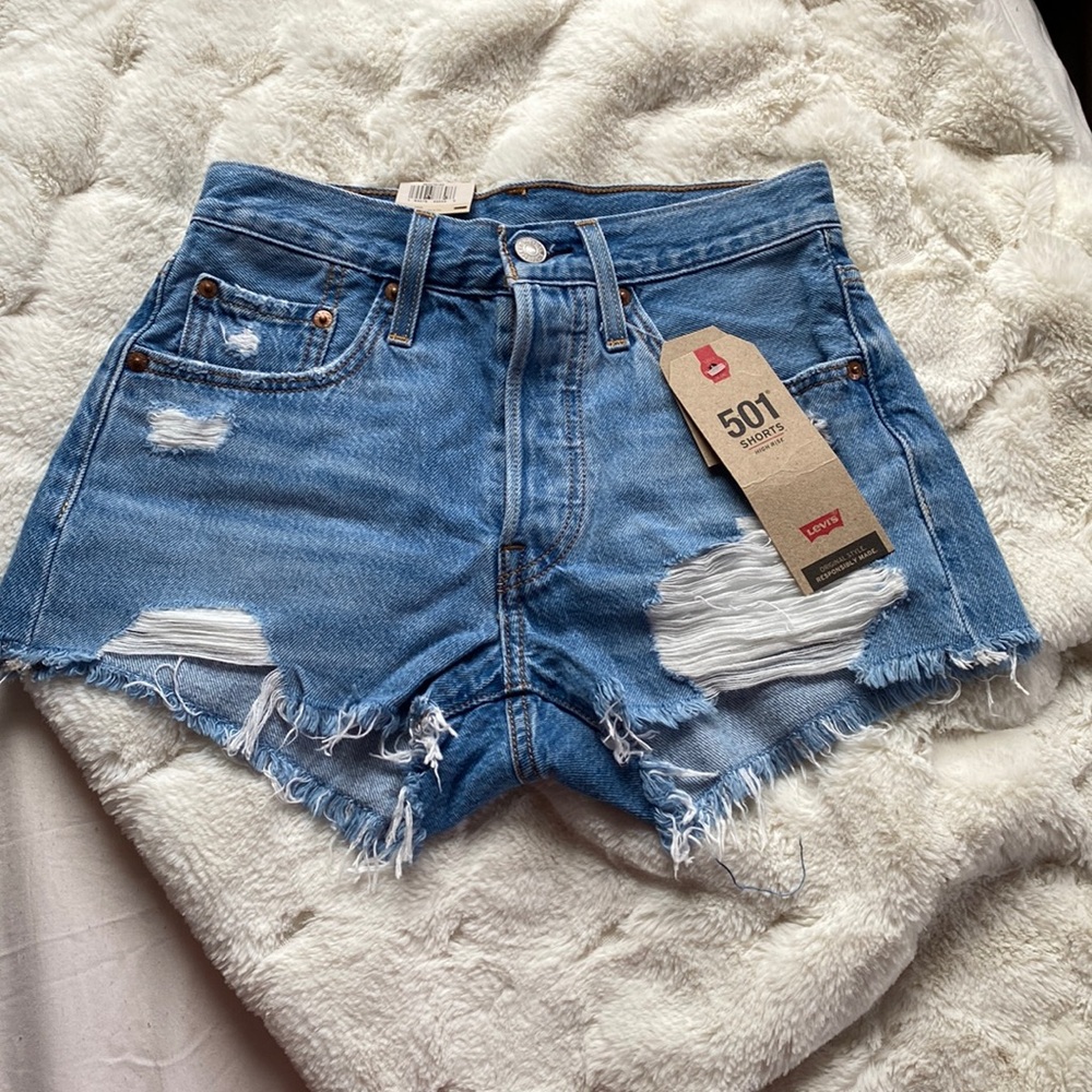 Good coverage shorts not showy never worn jean shorts high rise fitted